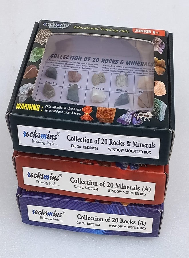 ROCKSMINS Collection Set of 20 Minerals School Education Mineral Samples Activity Geology Earth Science Stones Mineral Memory Great Educational STEM Toys for Kids Free Geology Crossword Activity Card - Image 5